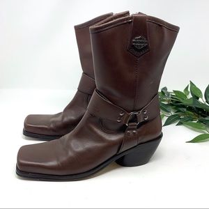Harley Davidson Brown Leather Harness Boot 8 84965